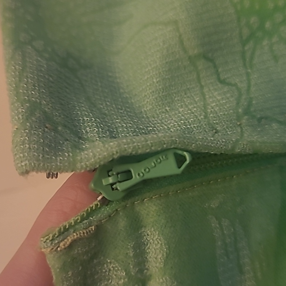 LIKE NEW VTG 1960s Handmade Mod Bright Green Go-go Floral Print Mini Dress - Picture 10 of 17
